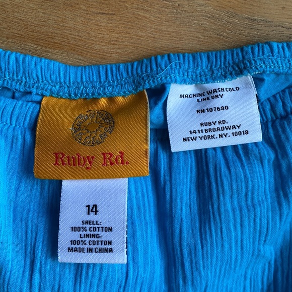 Ruby Rd turquoise linen like maxi skirt. Size:14 - Picture 4 of 5